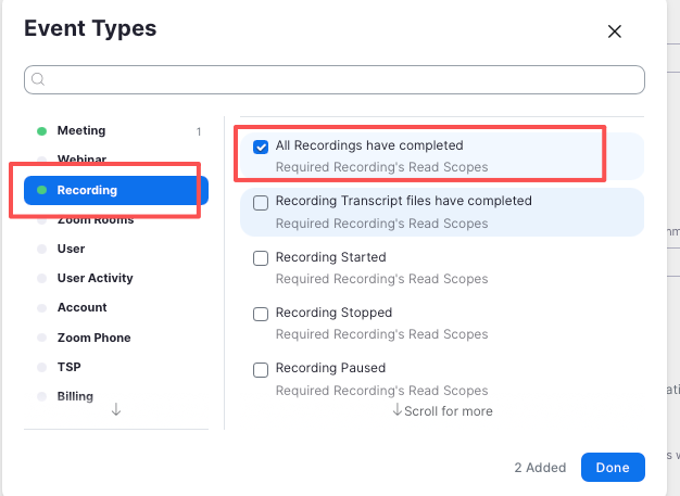 Zoom 配置 AllianceHub 转存会议录制视频和会议纪要