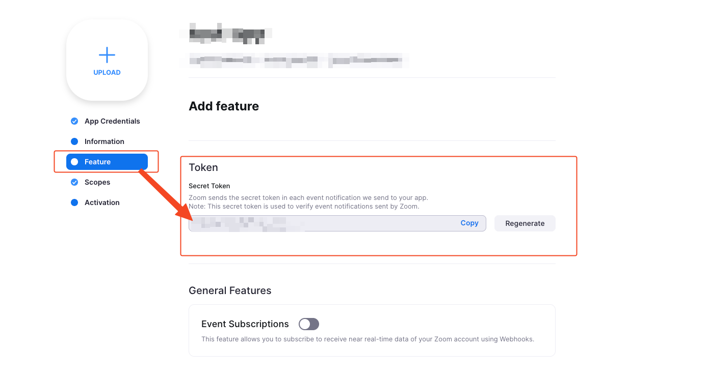 获取 Zoom App Secret Token